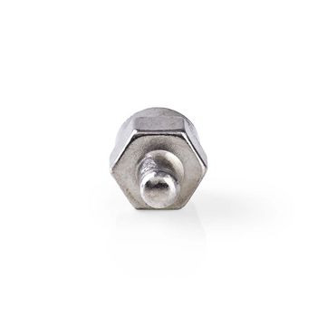 CSVC41909ME F-connector | terminator | male | vernikkeld | 75 ohm | schroef | metaal | zilver | polybag | 25 stu Product foto
