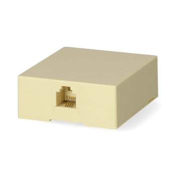 CTGB90822IV Telecom-wandcontactdoos | type aansluiting: rj11 | rj11 female | rj11 female | recht | pvc | ivoor | Product foto