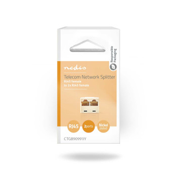 CTGB90991IY Telecom-netwerksplitter | rj45 female | 2x rj45 female | verguld | ivoor | pvc | doos  foto