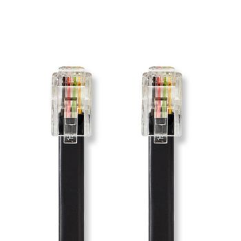CTGT90100BK20 Telecomkabel | rj10 (4p4c) male | rj10 (4p4c) male | 2.00 m | design kabel: gerold | connectorplatin Product foto