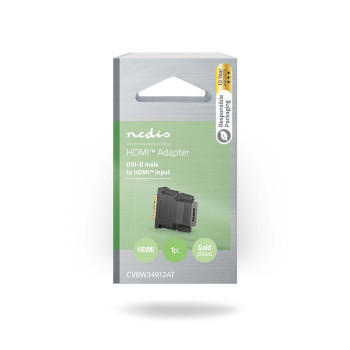 CVBW34912AT Hdmi™-adapter | hdmi™ output | dvi-d 24+1-pins male | verguld | recht | pvc | antraciet  Verpakking foto