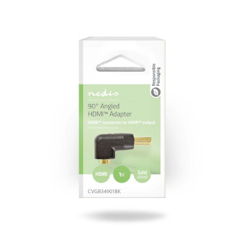 CVGB34901BK Hdmi™-adapter | hdmi™ connector | hdmi™ output | verguld | 90° gehoekt | abs  Verpakking foto