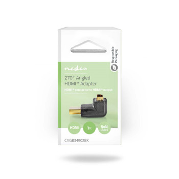 CVGB34902BK Hdmi™-adapter | hdmi™ connector | hdmi™ output | verguld | 270° gehoekt | abs Verpakking foto