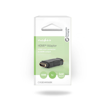 CVGB34906BK Hdmi™-adapter | hdmi™ mini-connector | hdmi™ output | verguld | recht | abs | zwar Verpakking foto