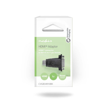 CVGB34910BK Hdmi™-adapter | hdmi™ connector | dvi-d 24+1-pins female | verguld | recht | abs | zwart Verpakking foto