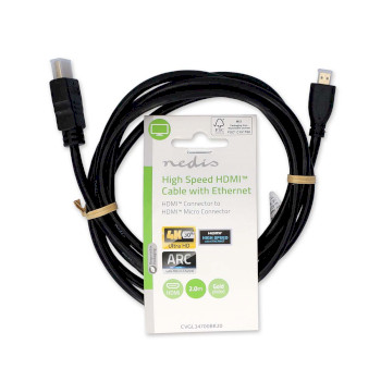 CVGL34700BK20 High speed ​​hdmi™-kabel met ethernet | hdmi™ connector | hdmi™ micro-  foto