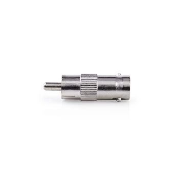 CVGP01940ME Bnc-adapter | rca male | bnc female | vernikkeld | 50 ohm | recht | metaal | zilver | 10 stuks | pol