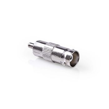 CVGP01940ME Bnc-adapter | rca male | bnc female | vernikkeld | 50 ohm | recht | metaal | zilver | 10 stuks | pol Product foto