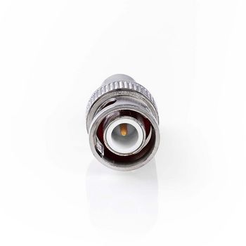 CVGP01941ME Bnc-adapter | bnc male | rca female | vernikkeld | 50 ohm | recht | metaal | zilver | 10 stuks | env Product foto