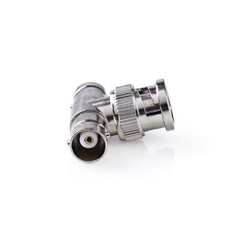 CVGP01945ME Bnc-adapter | bnc male | 2x bnc female | vernikkeld | 50 ohm | t-splitter | metaal | zilver | 10 stu Product foto