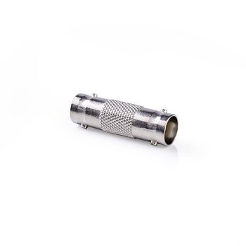CVGP01950ME Bnc-adapter | bnc female | bnc female | vernikkeld | 50 ohm | recht | metaal | zilver | 10 stuks | e