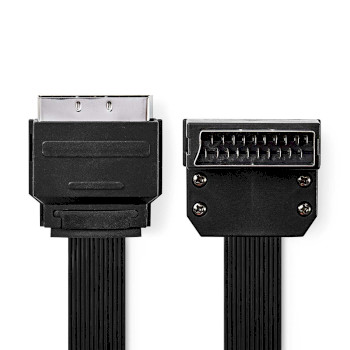 CVGP31045BK20 Scart-kabel | scart male | scart male | vernikkeld | 480p | 2.00 m | plat | pvc | zwart | envelop