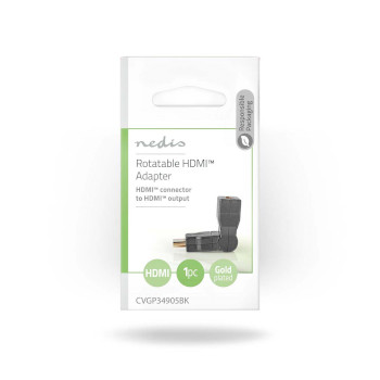 CVGP34905BK Hdmi™-adapter | hdmi™ connector | hdmi™ female | verguld | zwenken | abs | zwart |  foto