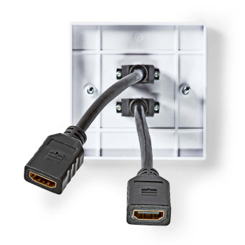 CVGP34955WT Hdmi™ wandcontactdoos | 2x hdmi™ female | 4k@60hz | hdmi™ output | zwart | 18 gbps Product foto