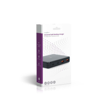 DCGPD65W100BK Bureaulader | 65 w | gan | 1.5 / 2.0 / 2.5 / 3.0 / 3.25 a | outputs: 4 | usb-a / usb-c™ | euro Verpakking foto