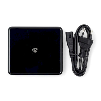 DCGPD65W100BK Bureaulader | 65 w | gan | 1.5 / 2.0 / 2.5 / 3.0 / 3.25 a | outputs: 4 | usb-a / usb-c™ | euro Inhoud verpakking foto