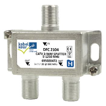 DFC2104 Catv-splitter 3.5 db / 5 - 1250 mhz - 2 uitgangen
