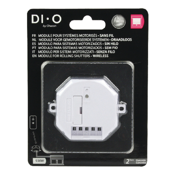 DIO-DOMO41 Smart home aansturingsmodule voor gemotoriseerde rolluiken 433 mhz Verpakking foto