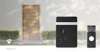 DOORB212BK Draadloze deurbelset | batterij gevoed | 3 v dc | 1x cr2032 | volume: 80 db | signaalbereik: 300 m | Product foto