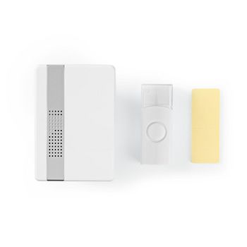 DOORB223CWT Draadloze deurbelset | netvoeding | 220 - 240 v ac 50 hz | 1x cr2032 | volume: 80 db | signaalbereik Inhoud verpakking foto
