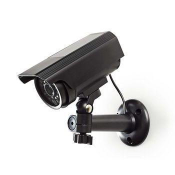 DUMCBS10BK Dummy beveiligingscamera | bullet | ip44 | batterij gevoed / solar powered | buiten | inclusief muur Product foto