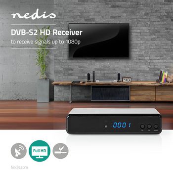 DVBS2265BK Dvb-s2-ontvanger | free to air (fta) | 720p / 1080p | h.265 | 1000 kanalen | persoonlijke videorecor Product foto