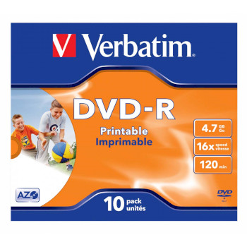 DVDVER00044B Dvd-r 16x 4.7gb printable 10 pack jewel case  foto