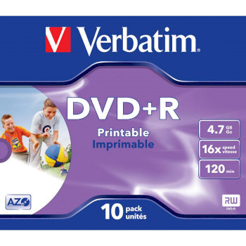 DVDVER00045B Dvd+r photo printable 16x 4.7gb 10 pack jewel case  foto