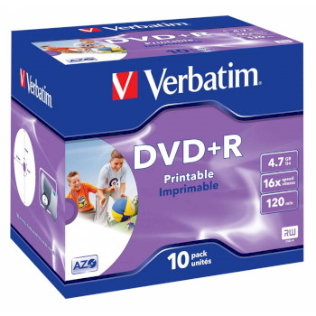 DVDVER00045B Dvd+r photo printable 16x 4.7gb 10 pack jewel case