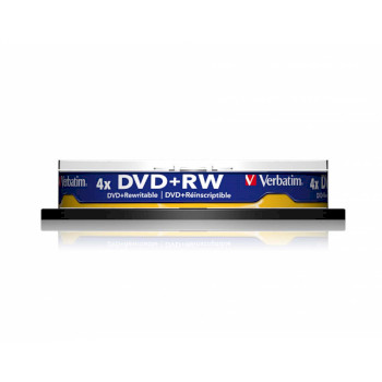 DVDVER00073B Dvd+rw 4x 4.7gb 10 pack spindel mat zilver Verpakking foto