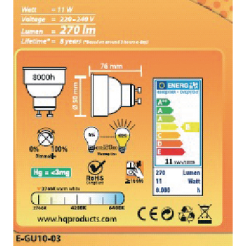 E-GU10-03 Spaarlamp mr16 gu10 11 w Product foto