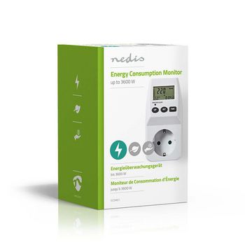 ECOM01 Energieverbruiksmeter | batterij gevoed / netvoeding | 16 a | accumulatief stroomverbruik (w) / amp& Verpakking foto