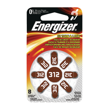 ENZINCAIR312-8 Zinc-air batterij pr41 1.4 v 8-blister