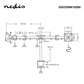 ERGODMM100BK Monitorbeugel voor bureaus | 2 scherm(en) | 14-24 \