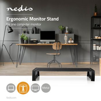 ERGOMFS300BK Monitorstandaard | ergonomie: yes | maximaal draagvermogen: 16 kg | universeel | verstelbare hoogte: Product foto