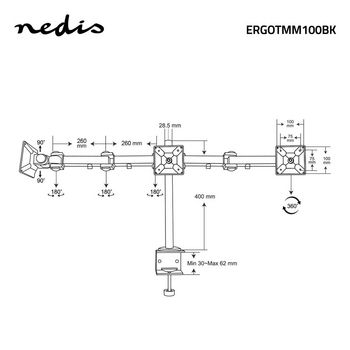 ERGOTMM100BK Monitorbeugel voor bureaus | 3 schermen | 14 - 24 \