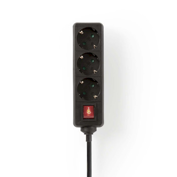 ESOC315F2BK Stekkerdoos | randaarde stekker / type f (cee 7/7) | 3-wegs | 1.50 m | 3680 w | 16 a | soort aarding