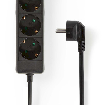 ESOC350F1BK Stekkerdoos | randaarde stekker / type f (cee 7/7) | 3-wegs | 5.00 m | 3680 w | 16 a | soort aarding Product foto