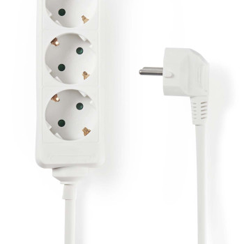 ESOC615F1WT Stekkerdoos | randaarde stekker / type f (cee 7/7) | 6-wegs | 1.50 m | 3680 w | 16 a | soort aarding Product foto