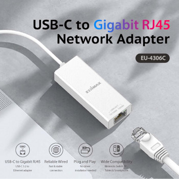 EU-4306C Usb 3.2 type c to gigabit ethernet adapter Product foto