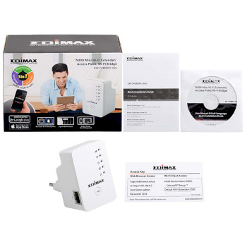 EW-7438RPNMINI N300 mini wi-fi extender/access point/wi-fi bridge wit Inhoud verpakking foto