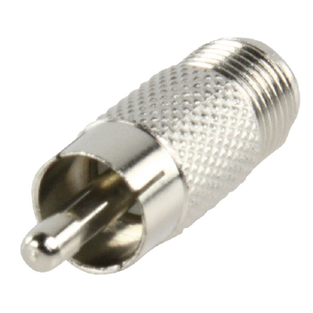FC-024 Coax-adapter f rca male - f-connector female zilver