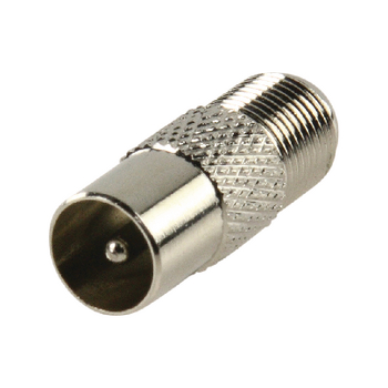 FC-025PROF Coax-adapter f coax male (iec) - f-connector female zilver