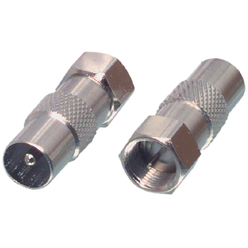 FC-029 Coax-adapter f f-male - coax male (iec) zilver