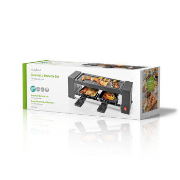 FCRA210FBK2 Gourmet / raclette | grill | 2 personen | spatel | anti-aanbak laag | rechthoek Verpakking foto