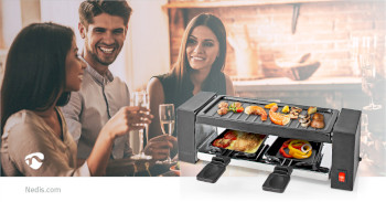 FCRA210FBK2 Gourmet / raclette | grill | 2 personen | spatel | anti-aanbak laag | rechthoek Product foto