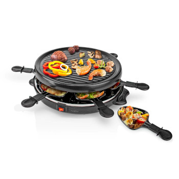 FCRA210FBK6 Gourmet / raclette | grill | 6 personen | spatel | anti-aanbak laag | rond Product foto