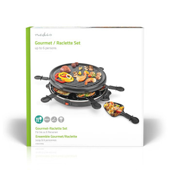 FCRA210FBK6 Gourmet / raclette | grill | 6 personen | spatel | anti-aanbak laag | rond  foto