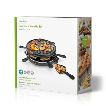 FCRA210FBK6 Gourmet / raclette | grill | 6 personen | spatel | anti-aanbak laag | rond Verpakking foto