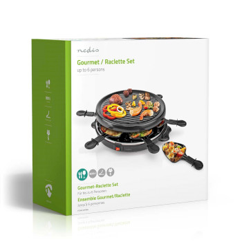 FCRA210FBK6 Gourmet / raclette | grill | 6 personen | spatel | anti-aanbak laag | rond Verpakking foto